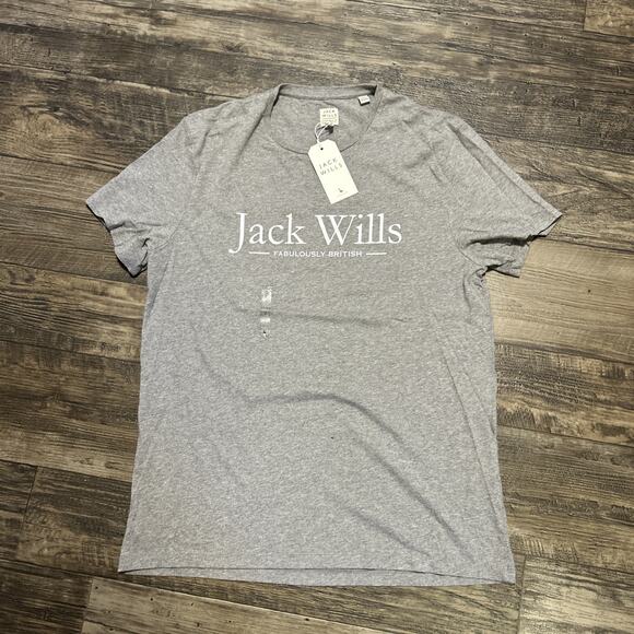 Jack Wills Westmore Logo T-Shirt Gray Logo Medium Mens Fabulously British - Picture 1 of 6
